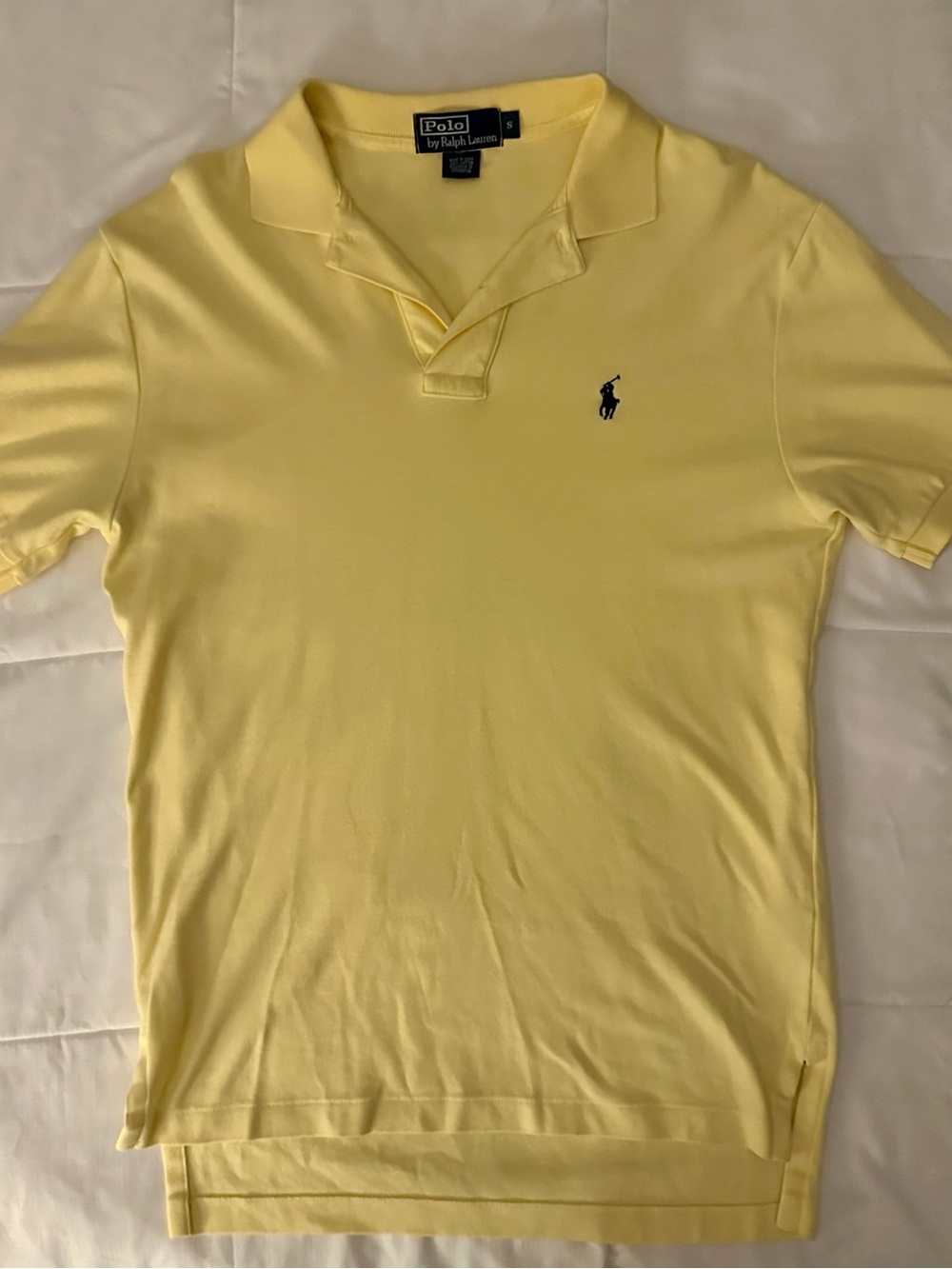 Ralph Lauren Men’s Pale Yellow Polo Shirt with Navy Pony